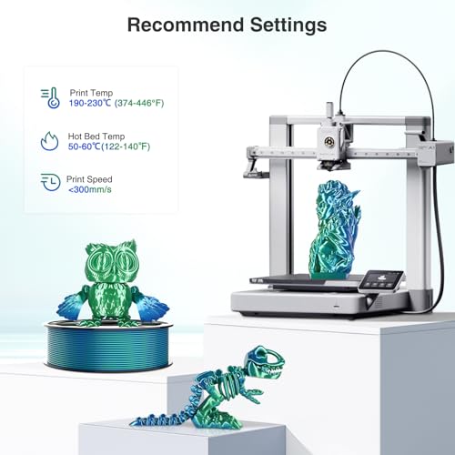 Image of Dual Color Blue Green Silk PLA Filament 1.75mm | 1kg(2.2lbs), High Speed Multicolor 3D Printer Filament for FDM 3D Printers & 3D Pens
