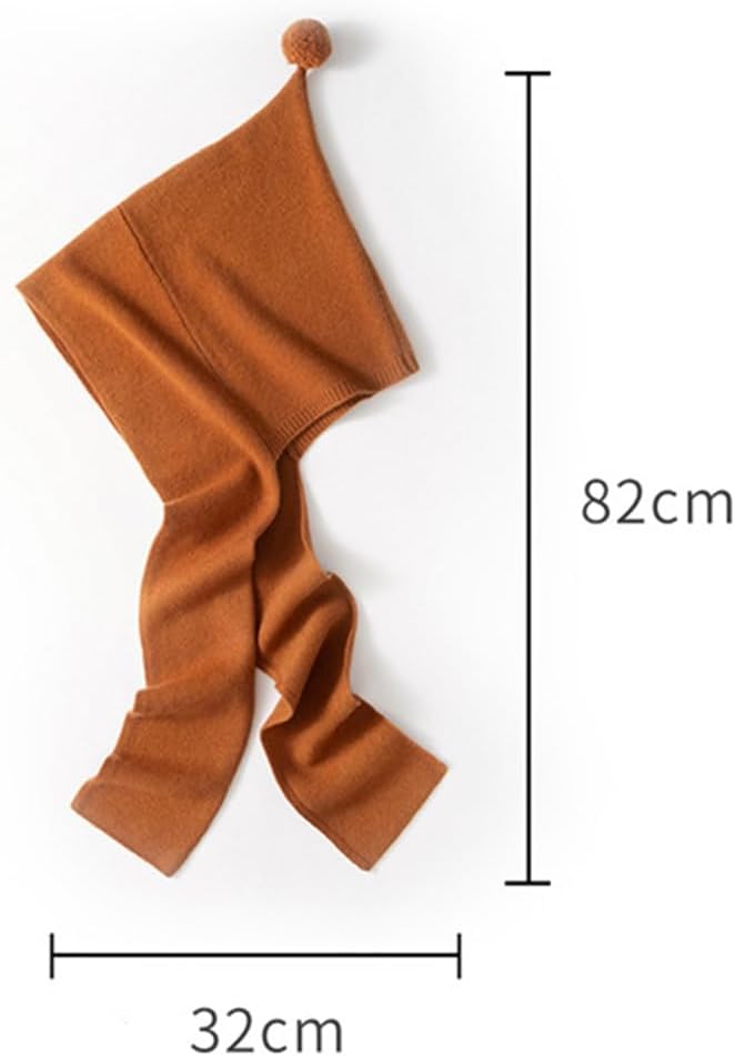 Women's Cashmere Knitted Beanie Hat Scarf Set Winter Warm One Piece Hooded Balaclava Warm with Ear Protection
