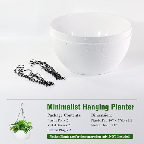 Wsmksz 10 Inch Hanging Planters For Outdoor Indoor Plants With Drainage Holes And Chain thumb #3