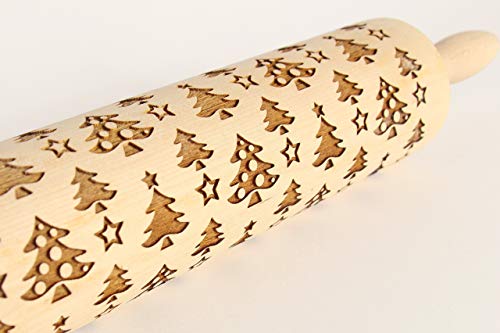 Rolling pin, Embossed rolling pin, Engraved rolling pin, Baking rolling pin, New Year gift, Cookie stamp, Baking gift mom, Wood gift mom