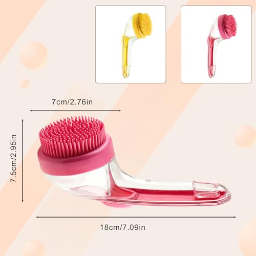 Waschzauber, Haustier Badebürste, Hunde Waschbürste Mit Seifenspender, Badehund Schönheit Massagebürste, Hundekatze Dusche für Reinigung, Haarentfernung Und Grooming (Gelb)