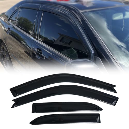 Tape-on Window Visors Compatible with 2001-2005 Lexus IS300, Rain Guards Side Window Wind Deflectors Vent Visors Slim Style Smoke Tinted Acrylic 4 PCS