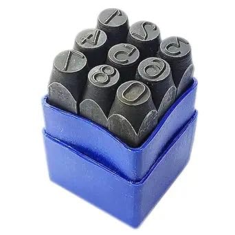 Number Punch Set 9 Numbers (0 to 9) Shiny Black Oxidised... (1/4" (6MM))-image-49