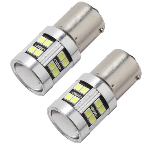 P21w 1156 Ba15s LED Bulb White 6000K 6W 12V-24V DC10-30V Super Bright 24-SMD 3030 LED Light Bulbs for Reverse Light RV Interior Lights Auto Backup Tail Turn Signal Light Stop DRL Lights Rear Fog Lamp