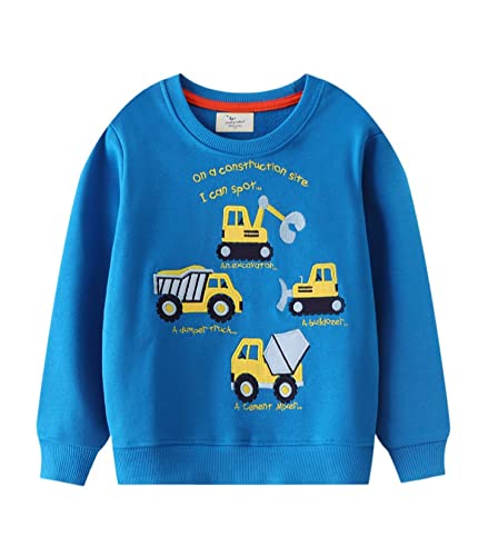 LOKTARC 2 Pack Toddler Boys Sweatshirts Patterned Long Sleeve Pullover Crewneck Tops Shirts2