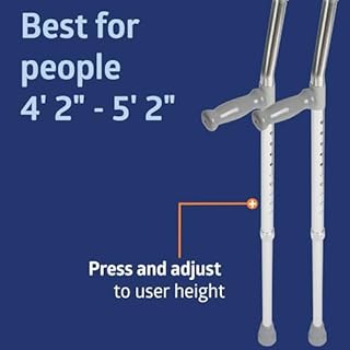 Medline Aluminum Forearm Crutches, Youth, Pack of 2