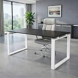 OFIFACTORY Mesa Oficina Profesional | Escritorio Madera con Tablero de Melamina 25 mm Ideal para Despacho, Roble Azabache)