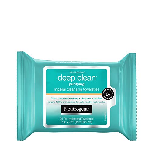 Neutrogena Deep Clean Purifying Micellar Cleansing Makeup Remover Wipes, 25 Count, Pack Of 6 #TOP2