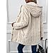 LASULEN Women's Fall Winter Warm Fashion Jacquard Hooded Cardigan Long Sleeve Coat, Stylish Outerwear for Casual Daily Wear (US, Alpha, Small, Regular, Regular, White)