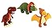 024198 Les JEMINOSAURES - Set di 3 peluche a forma di dinosauri, tipo tiranodo e triceratops +/- 18 cm, 100% riciclo
