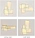 Wall Sconces Rectangular Acrylic LED Wall Light Modern Ultra-thin Geometric Wall Sconces Ceiling Lighting Fixture For Bedroom Living Room Loft Staircase Corridor Hallway Kitchen Wall Lamp(Gold,Infinit