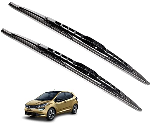 Image of Euro Care Metal Type Wiper Blade Compatibility with Tata Altroz Windshield Car Wiper Blade Size D-24,P-16