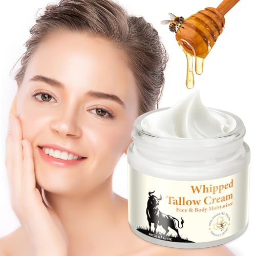 Crema Hidratante Facial Mujer Hombres Crema Hidratante Corporal Bálsamo de Miel Y Sebo de Vacuno Beef Tallow Honey Balm Profundidad Rostro Cuerpo Antienvejecimiento Adecuado Para Todo Tipo Pieles 60g