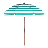 7.5 ft. Steel Commercial Grade Heavy Duty Beach Umbrella with Ash Wood Pole & Acrylic Fabric