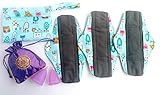 Luna Cup Menstrual Starter Kit - 3 Reusable Bamboo Charcoal Cloth Pads 2 Menstrual Cups 1 Silky Pouch 1 Wet Bag