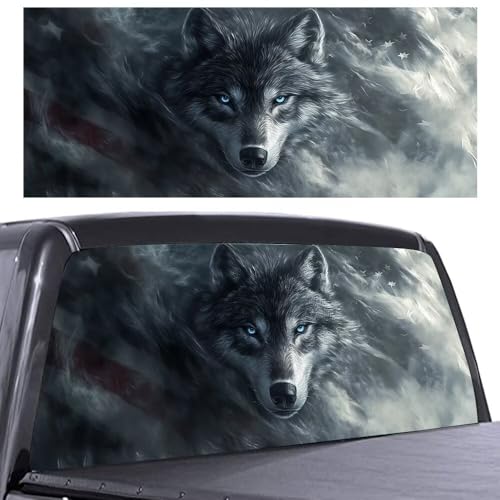 Wolf Rear Window Decals for Trucks, American Flag Automotive Decal, ...