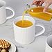 DeeCoo Matte White Coffee Mugs Set of 4, 12 Ounce Mug with Handles, Ceramic Stoneware Catering Coffee Cups, Porcelain Mugs Sets for Coffee, Tea, Hot Cocoa, Milk, Microwave and Dishwasher Safe