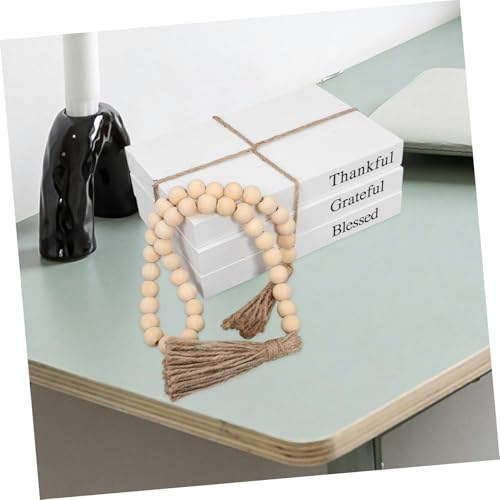 Guirnalda de perlas de madera PRETYZOOM: adornos decorativos para mesa y estantería 4