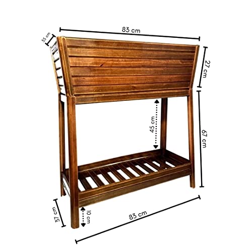 Jardineira para Horta 83cm Floreira de Madeira com Suporte