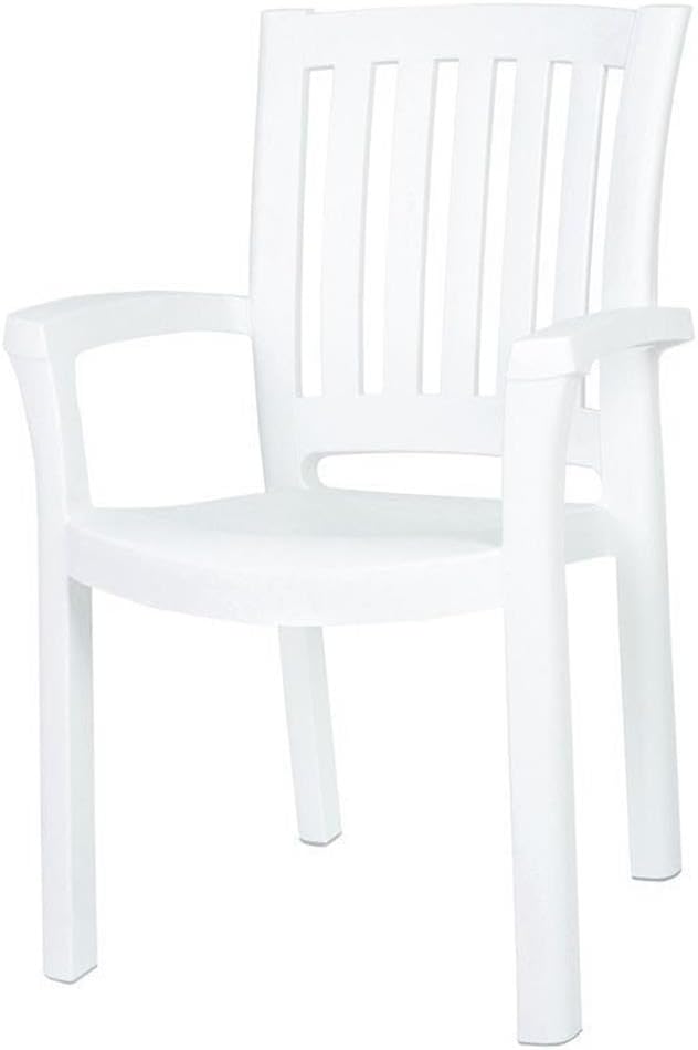 Compamia Sunshine Resin Patio Dining Arm Chair in White (Set of 2)
