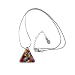 DIYthinker Abstrait Couleur Elets Peinture à l'huile Illustration Motif Triangle Pendentif en Forme de Bijoux Collier avec chaîne Décoration Cadeau