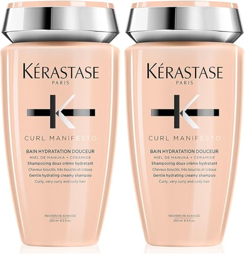 Image of Kerastase Curl Manifesto Shampoo for Curly, Wavy Hair 250ml | Sulfate-Free Shampoo for Curly & Wavy Hair | Infused with Manuka Honey, Glycerin and Ceramides (Pack of 2)