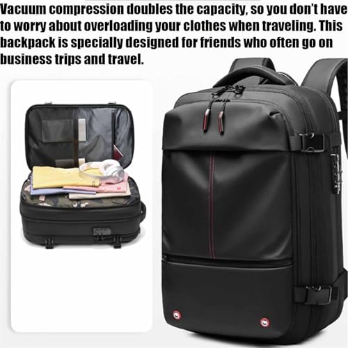Vacuum Backpack, AirsealPro - Vacuum Compression Travel Backpack, 60L Large Capacity Travel Backpack (Black,With Pump)2