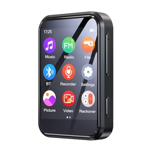 Fangxuee Portable MP3 Player Bluetooth 5.4 HiFi Music Player MP3 Touch Screen Speaker Recorder Camera Video Playback