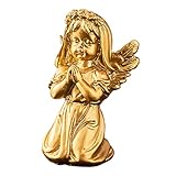 LHALUA Dekorationsfigur, Kunststatue, kreative Erlösung, Engelsstatue, Cherub-Skulptur, Feenfigur, Kirche, Garten oder Foto-Requisiten (Gold Praying Man) (Farbe : Gold Praying Woman)