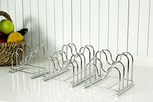 Lenith 304 Stainless Steel Wire Cutting Board Holder, Cutting Board Rack Organizer Kitchen With 2 Sectional #TOP7