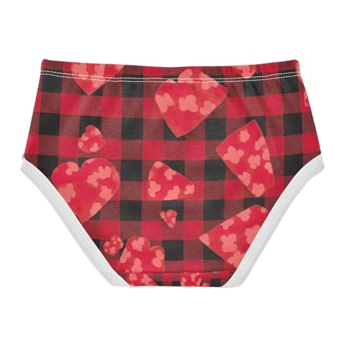 Classic Buffalo Plaid Red Black Toddler Girls Underwear, Underwear for Girls, 2T–8 Years2
