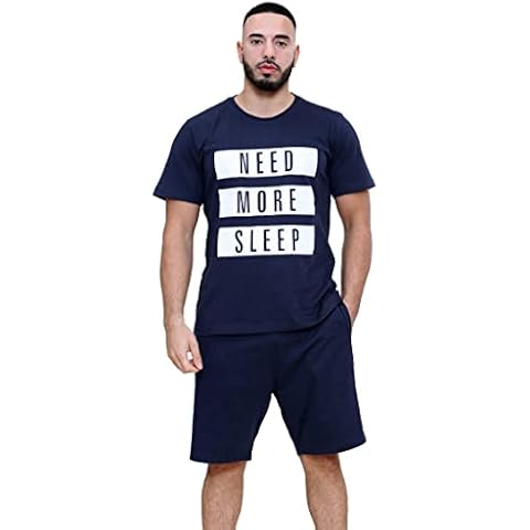 Brooklyn Imports LTD Mens Pyjama Pajama Set Bottoms/Top Elasticated Waist Soft Cotton Loungewear Cover