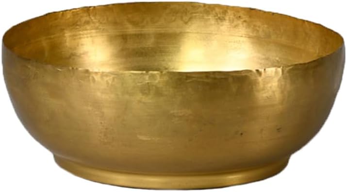 Serene Spaces Living Antique Brass Decorative Bowl, Potpourri, Catchall for Entryway, Dining Table, Home Décor, 2.75" Tall & 7.5" Diameter