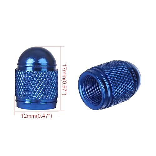 SENZEAL 5Pcs Tyre Valve Caps Bullet Style Universal Car Dust Cap Aluminum Tire Valve Stem Caps for Bikes Cars Motorcycles Trucks SUVs Blue