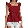 LYANER-Womens-Ruffle-Strap-Sleeveless-Square-Neck-Summer-Tank-Top-Peplum-Blouse LYANER Women's Ruffle Strap Sleeveless Square Neck Summer Tank Top Peplum Blouse Wine Red Small