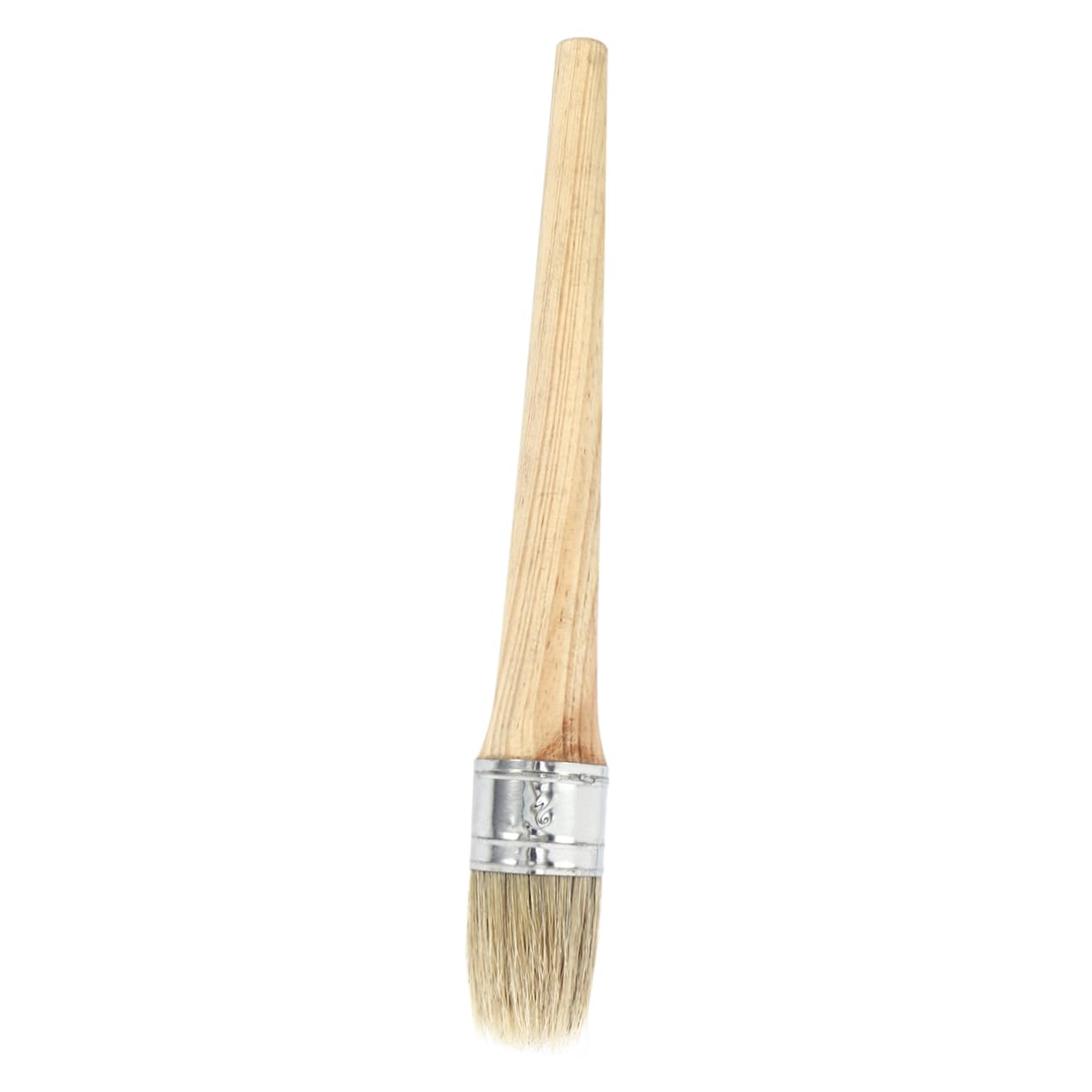 KONTONTY Professional Round Paint Brush 30mm Natural Bristles Furniture Wax and Brush for Stencils Home Decor Wood Restoration