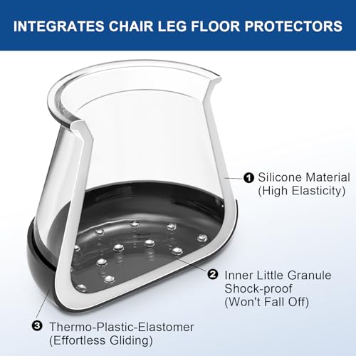 Miniatura 5 de Gicunk 28 Piezas Protector Sillas Patas, Silicona Redondos Tapones Fundas Patas Sillas Para Alfombra Fit:13-20mm