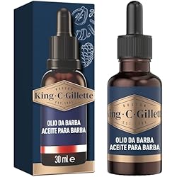 🌿Productos naturales y veganos para barba 59 King C. Gillette Aceite Barba Hombre con Aceites de Origen Vegetal de Argán, Jojoba, Aguacate, Semillas de Macadamia y Almendra, 30 ml
