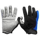 Guantes de ciclismo, guantes deportivos transpirables de dedo completo con almohadilla de gel en la palma y parte trasera de nailon elástico para ciclismo de carretera y montaña (2)
