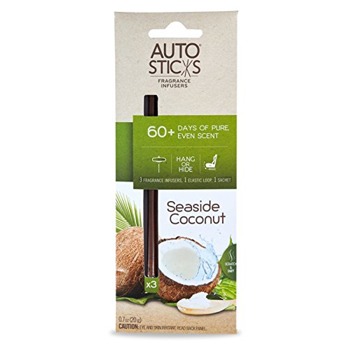 Enviroscent Autosticks Aroma Diffusers for Cars, Seaside Coconut