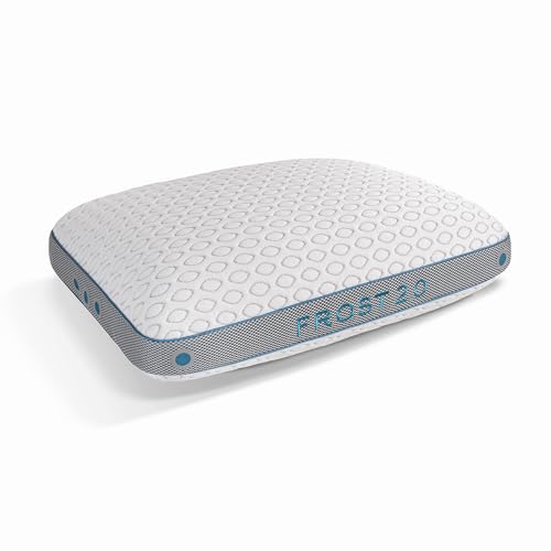 Bedgear Frost Performance Pillow - Size 2.0 - Cooling Bed Pillow for Hot Sleepers - Medium Firmness Pillow for All Sleep Positions, Hypoallergenic, Washable & Removable Cover - 20