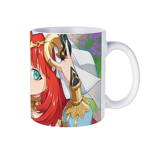 コーヒーカップ 人気 マグカップ 原神-池のそばのニィロウカップ 広口 ミルク かわいい おしゃれ 牛乳 大容量 ティー 陶器 男女兼用 オフィス 家庭用 電子レンジ温め対応 贈り物 プレゼント 330ml