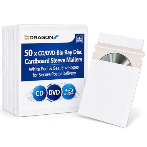 Fundas de cartón para CD Blu-ray DVD sobres rígidos blanco embalaje discos 50