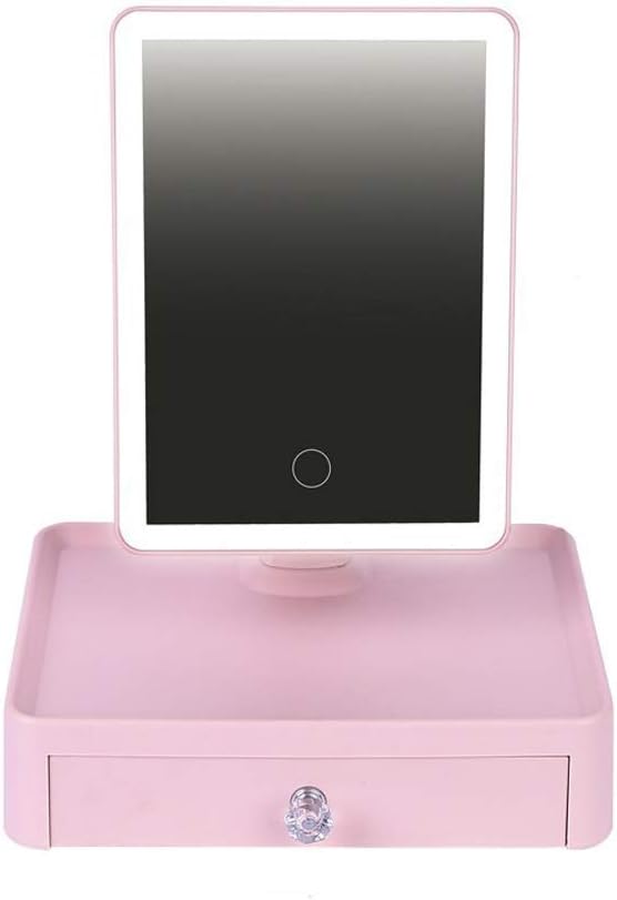 Dressing mirror Makeup Vanity Mirror with LED Lighting and Touch Screen Portable Multifunction Student Dormitory Perfect Birthday Present Beauty mirror (Color : Pink2 Size : A)
