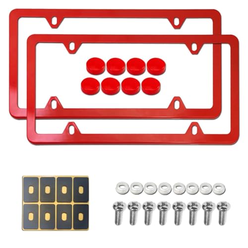 Aootf XE-FRAME Red License Plate Frames- Cute Car Tag Holders cover