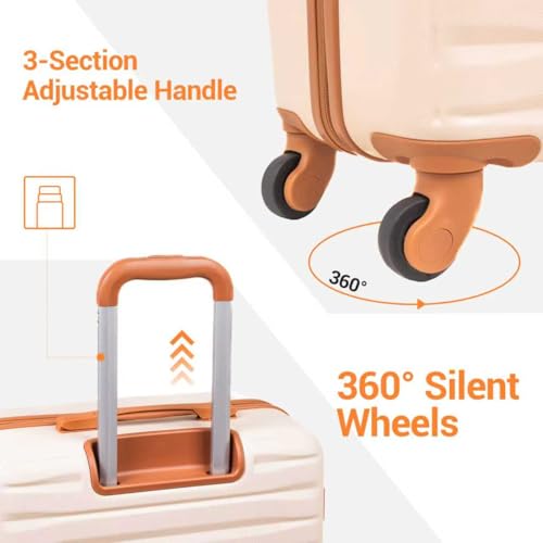 Image of 5-piece Hardside Luggage set,ABS+PC Suitcases With Spinner Wheels | TSA Lock,with Waterproof Underseat Duffel Bag,Packing cubes