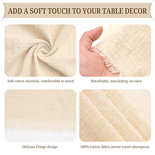 Handmade Cloth Napkins With Fringe Set Of 24-16X16 Inches Cotton Napkins With Fringe,Delicate Rustic Dinner Napkins Bulk Decorative Table Napkins For Wedding/Dinner/Party(Beige) #TOP3