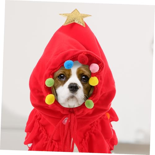 Disfraz de duende para perro capa navideña con estrellas miniatura 7