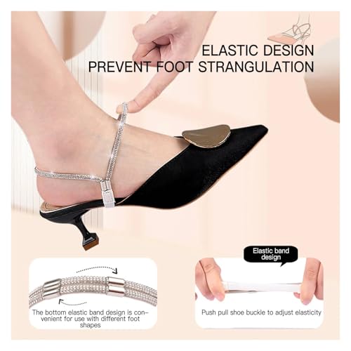 Perceuses multicolores et strass sur sangles amovibles pour talons hauts - 4