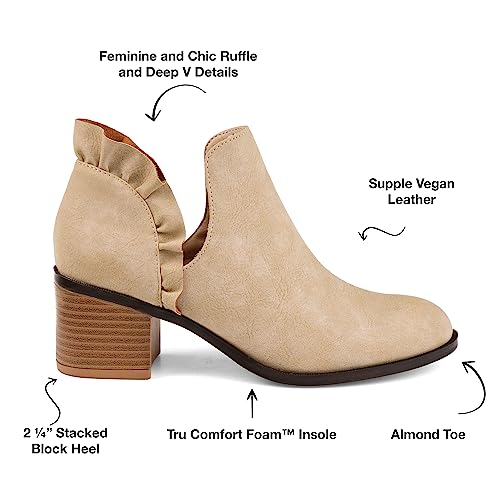 Journee Womens Lennie Tru Comfort Foam Slip On Stacked Heel Booties2